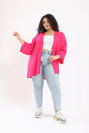 Plain Loose Sleeved Kimono - Clue Wear
