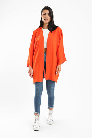 Plain Loose Sleeved Kimono - Clue Wear