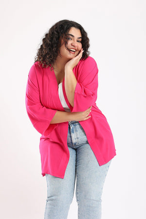 Plain Loose Sleeved Kimono - Clue Wear