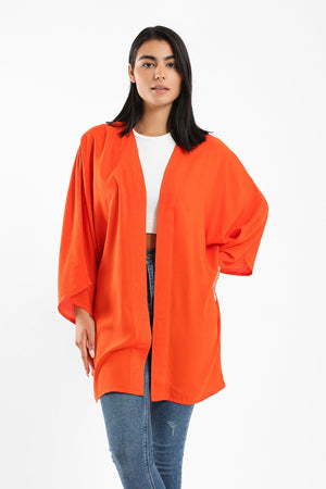 Plain Loose Sleeved Kimono - Clue Wear