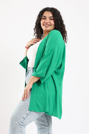 Plain Loose Sleeved Kimono - Clue Wear