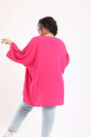 Plain Loose Sleeved Kimono - Clue Wear