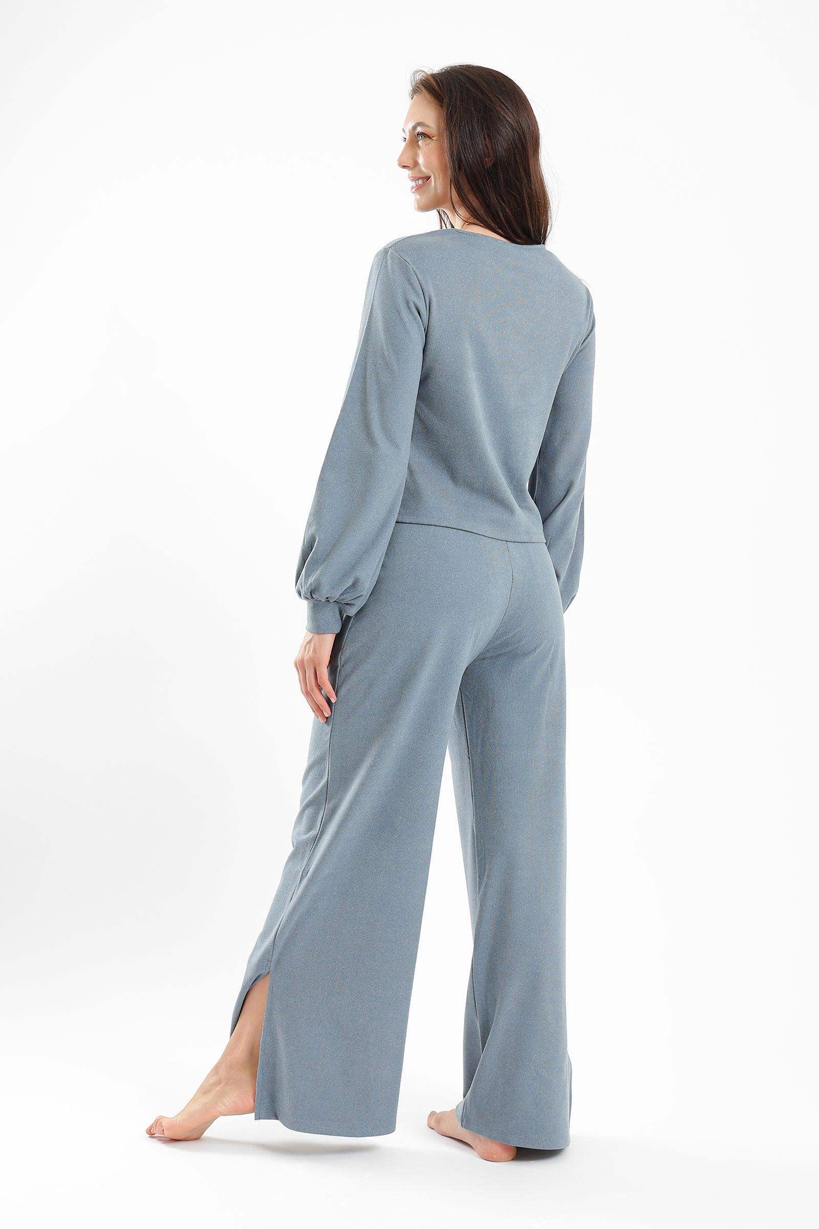 Plain Round Neck Pyjama Set - Carina - ÙƒØ§Ø±ÙŠÙ†Ø§