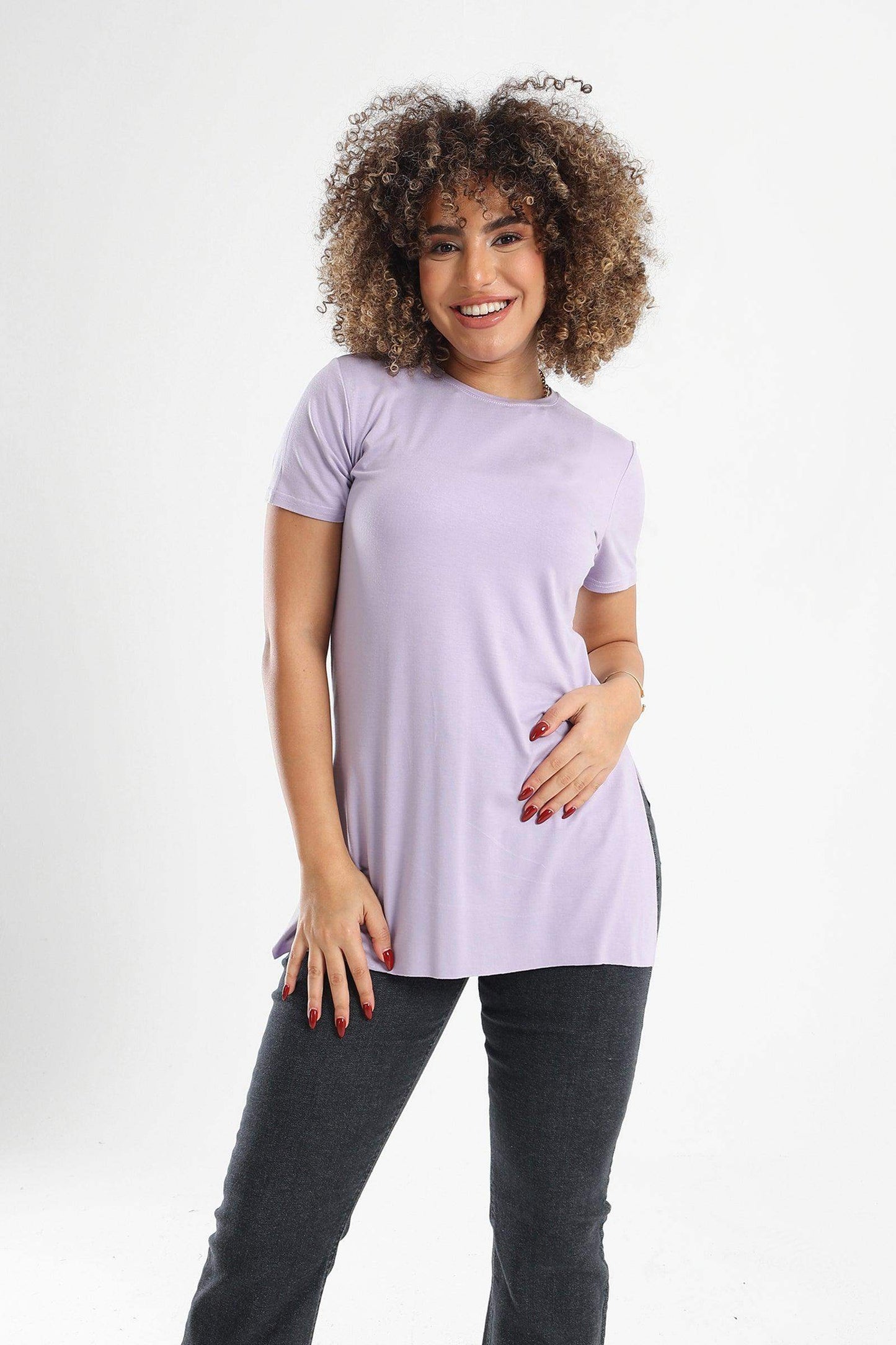 Plain Round Neck T-Shirt - Carina - ÙƒØ§Ø±ÙŠÙ†Ø§