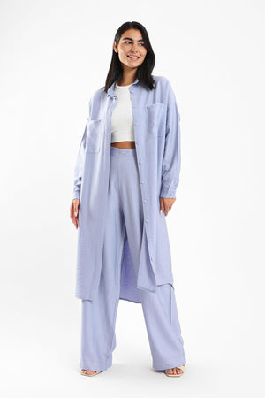 Plain Shirt Dress with Pockets - Clue Wear