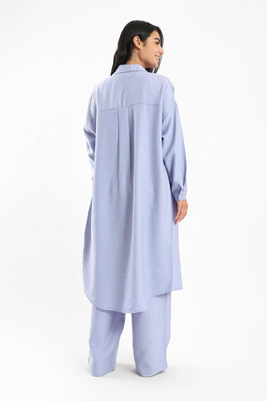 Plain Shirt Dress with Pockets - Clue Wear