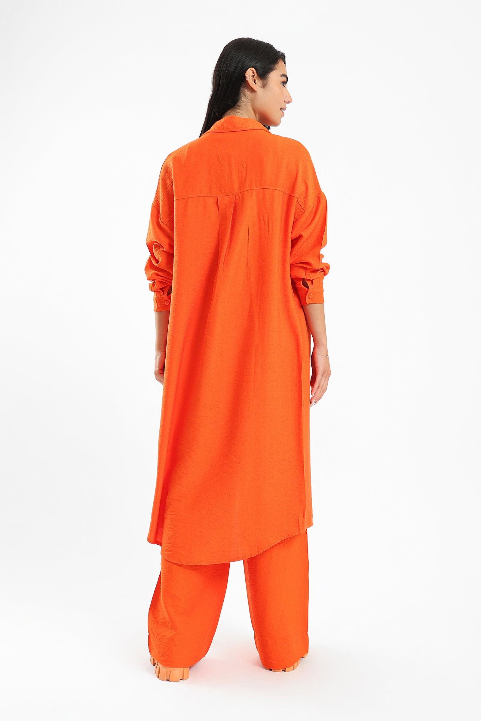 Plain Shirt Dress with Pockets - Clue Wear