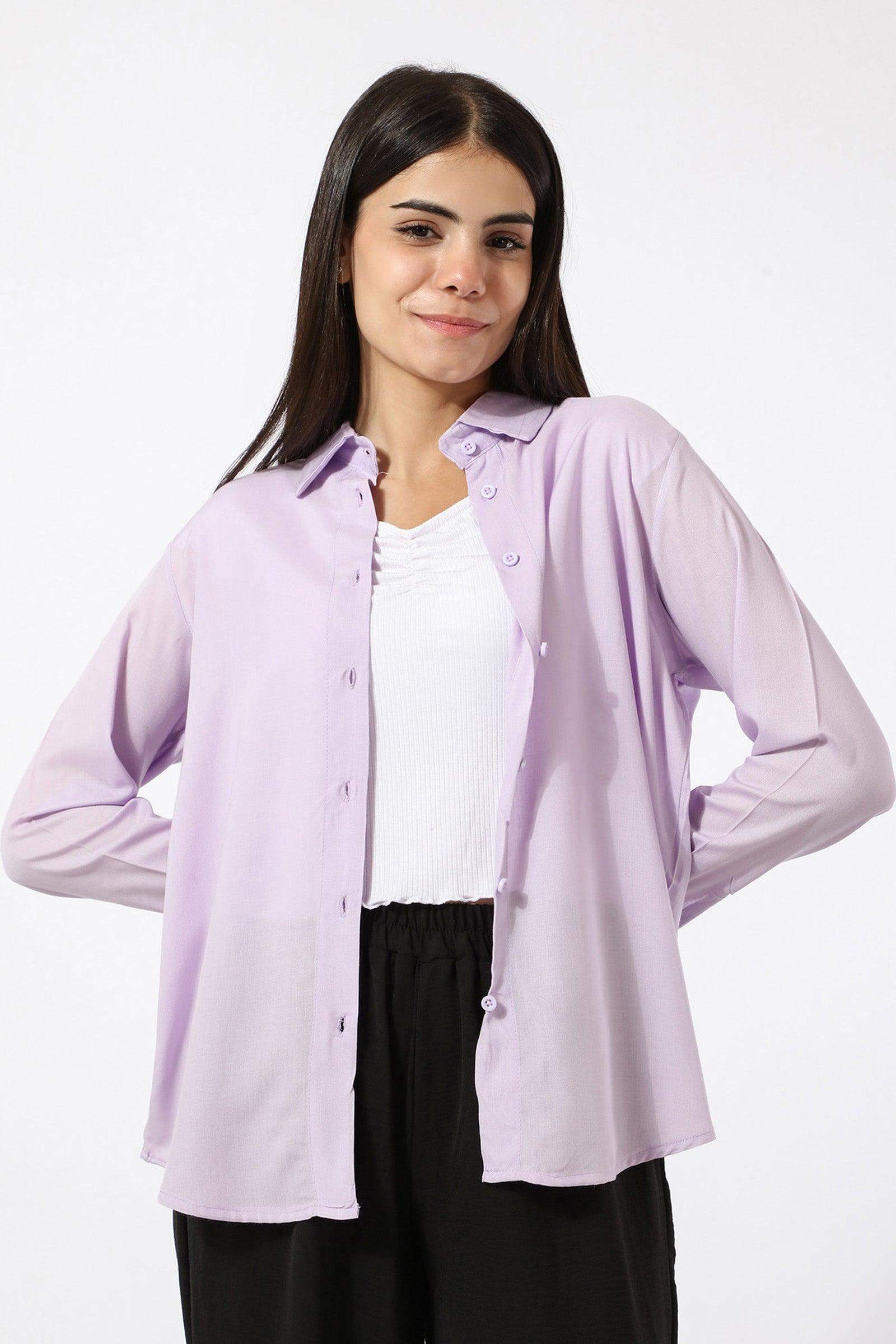 Plain Shirt with Long Sleeves - Carina - ÙƒØ§Ø±ÙŠÙ†Ø§