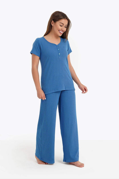 Plain Short Sleeve Pyjama Set - Carina - ÙƒØ§Ø±ÙŠÙ†Ø§