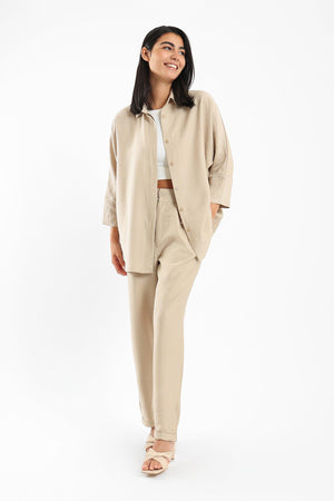 Plain Tencel shirt - Clue Wear