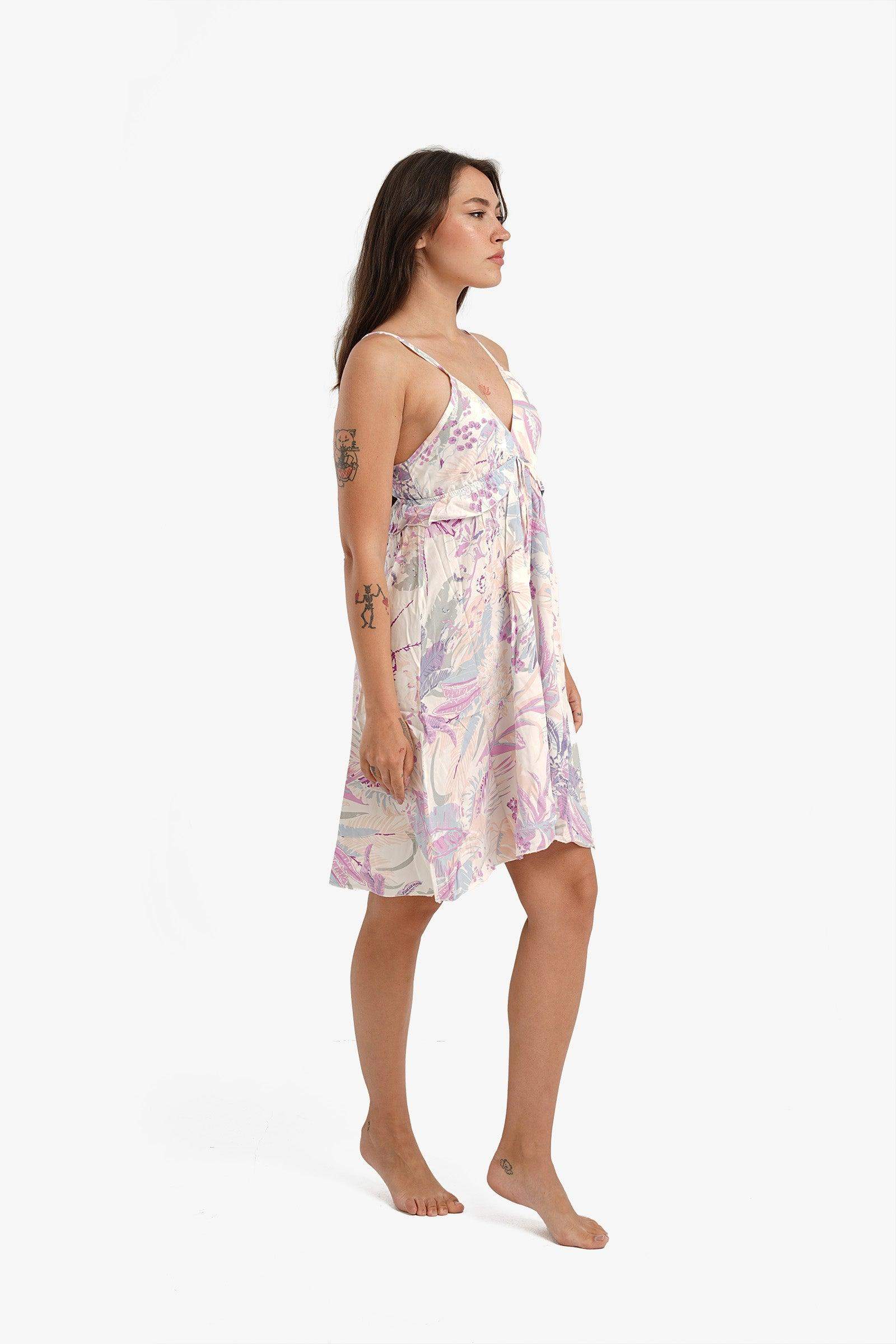 Plunge V-Neck Printed Nightgown - Carina - ÙƒØ§Ø±ÙŠÙ†Ø§