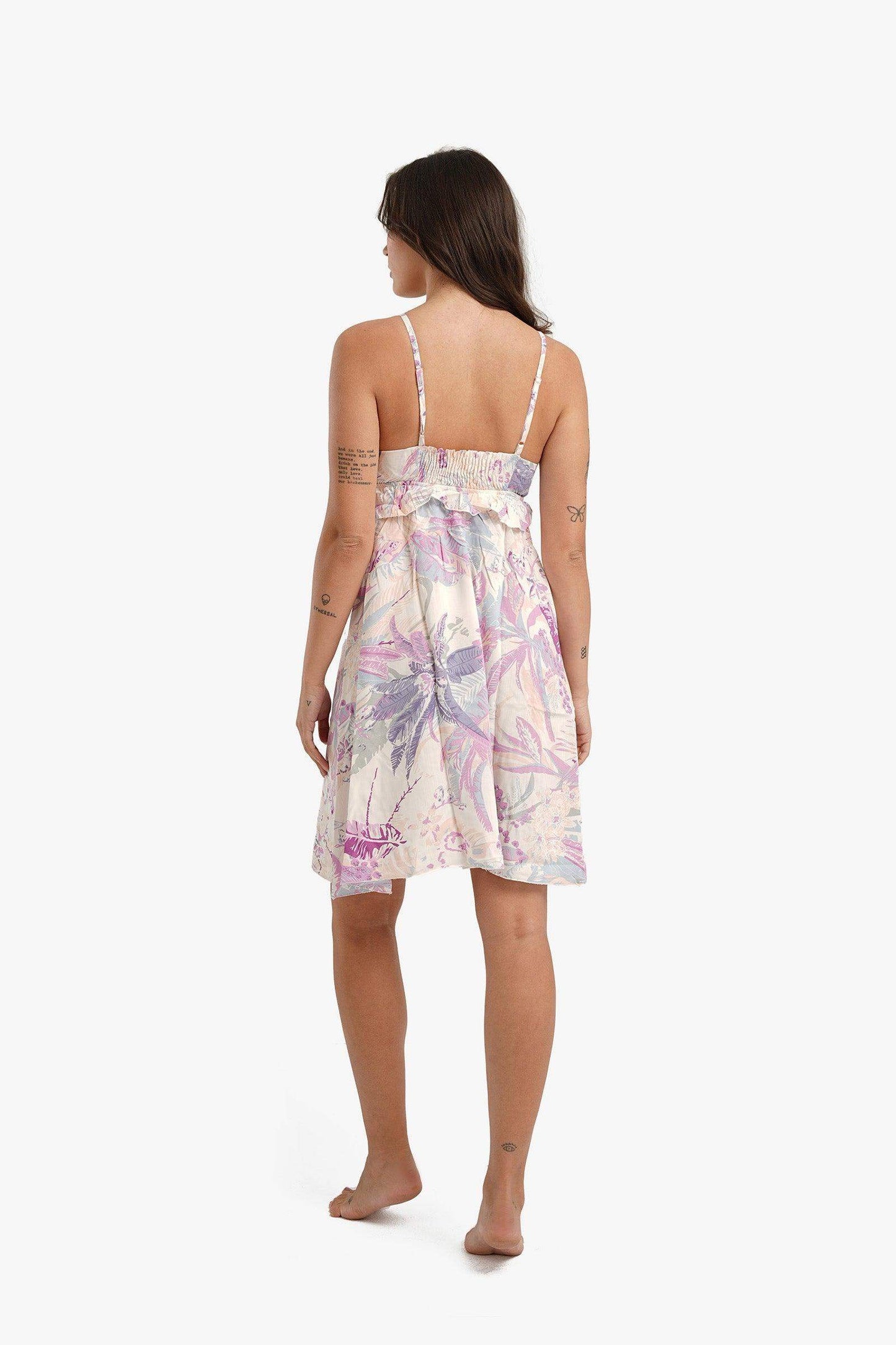 Plunge V-Neck Printed Nightgown - Carina - ÙƒØ§Ø±ÙŠÙ†Ø§