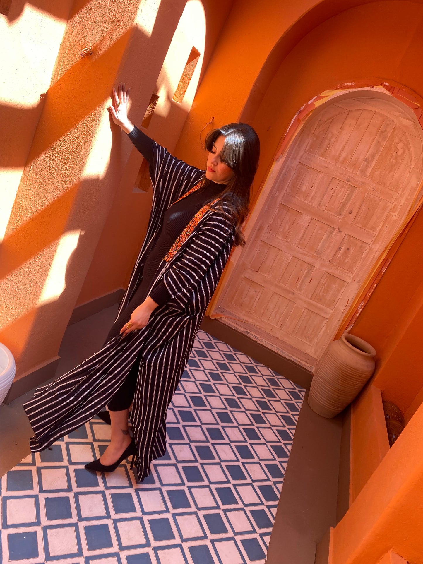 Viscose Kaftan Embroidery - Multicolor