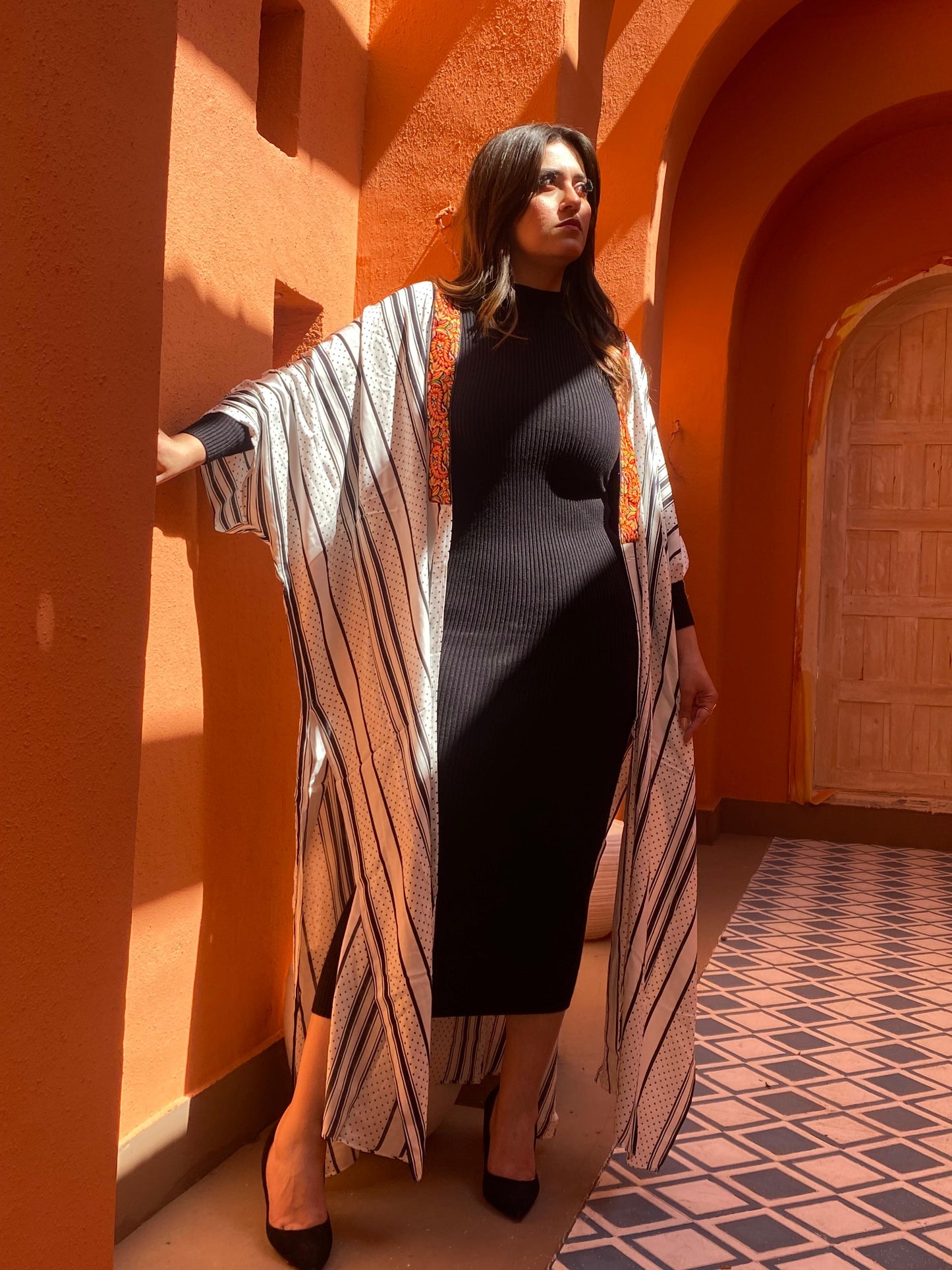 Viscose Kaftan Embroidery - Multicolor