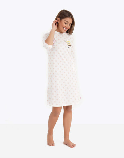 Polka Dots Printed Nightgown - Carina - ÙƒØ§Ø±ÙŠÙ†Ø§