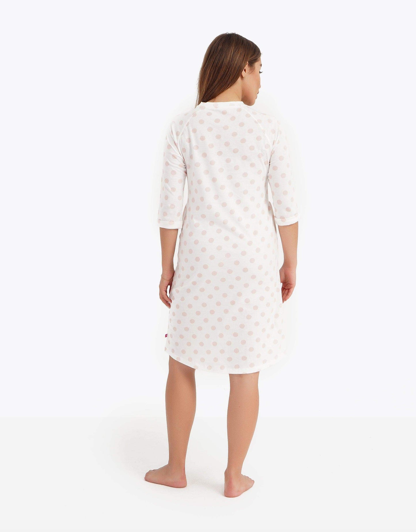 Polka Dots Printed Nightgown - Carina - ÙƒØ§Ø±ÙŠÙ†Ø§