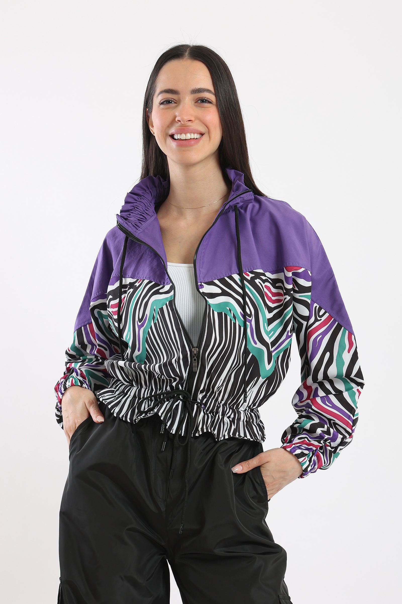 Polyester Printed Peplum Jacket - Clue Wear