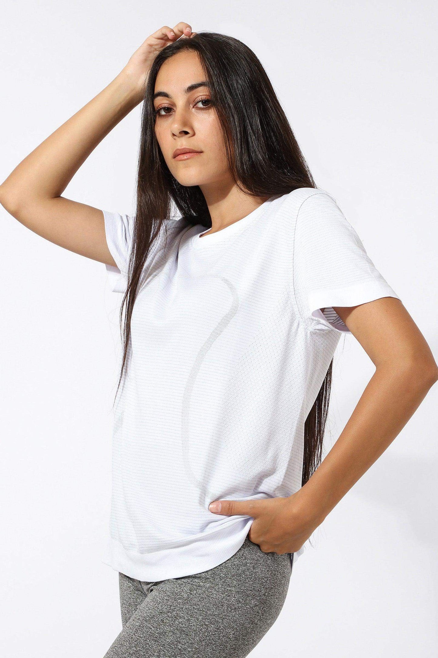 Polyester Self Pattern T-shirt - Carina - ÙƒØ§Ø±ÙŠÙ†Ø§