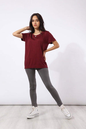 Polyester Self Pattern T-shirt - Carina - ÙƒØ§Ø±ÙŠÙ†Ø§