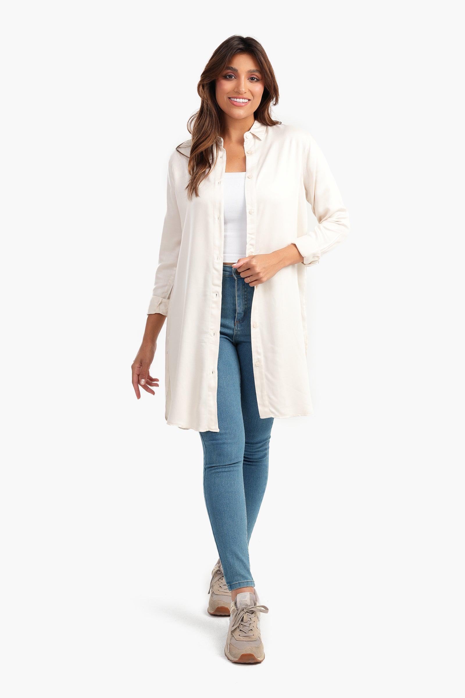 Poplin Long Shirt - Carina - ÙƒØ§Ø±ÙŠÙ†Ø§