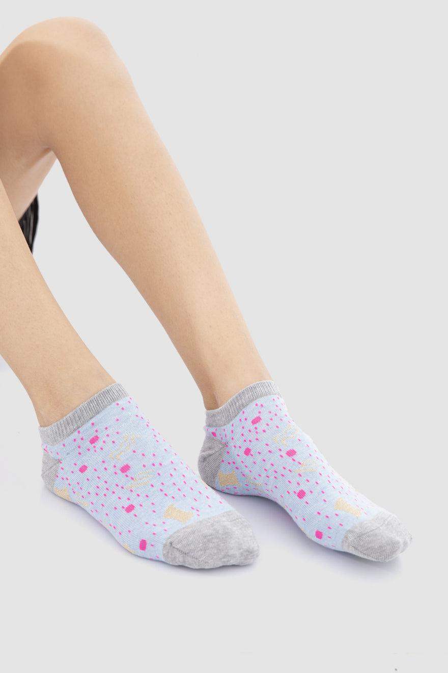 Printed Ankle Socks - 3 Pairs - Carina - ÙƒØ§Ø±ÙŠÙ†Ø§