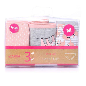 Printed Bikini Panties - 3 Pcs - Carina - ÙƒØ§Ø±ÙŠÙ†Ø§