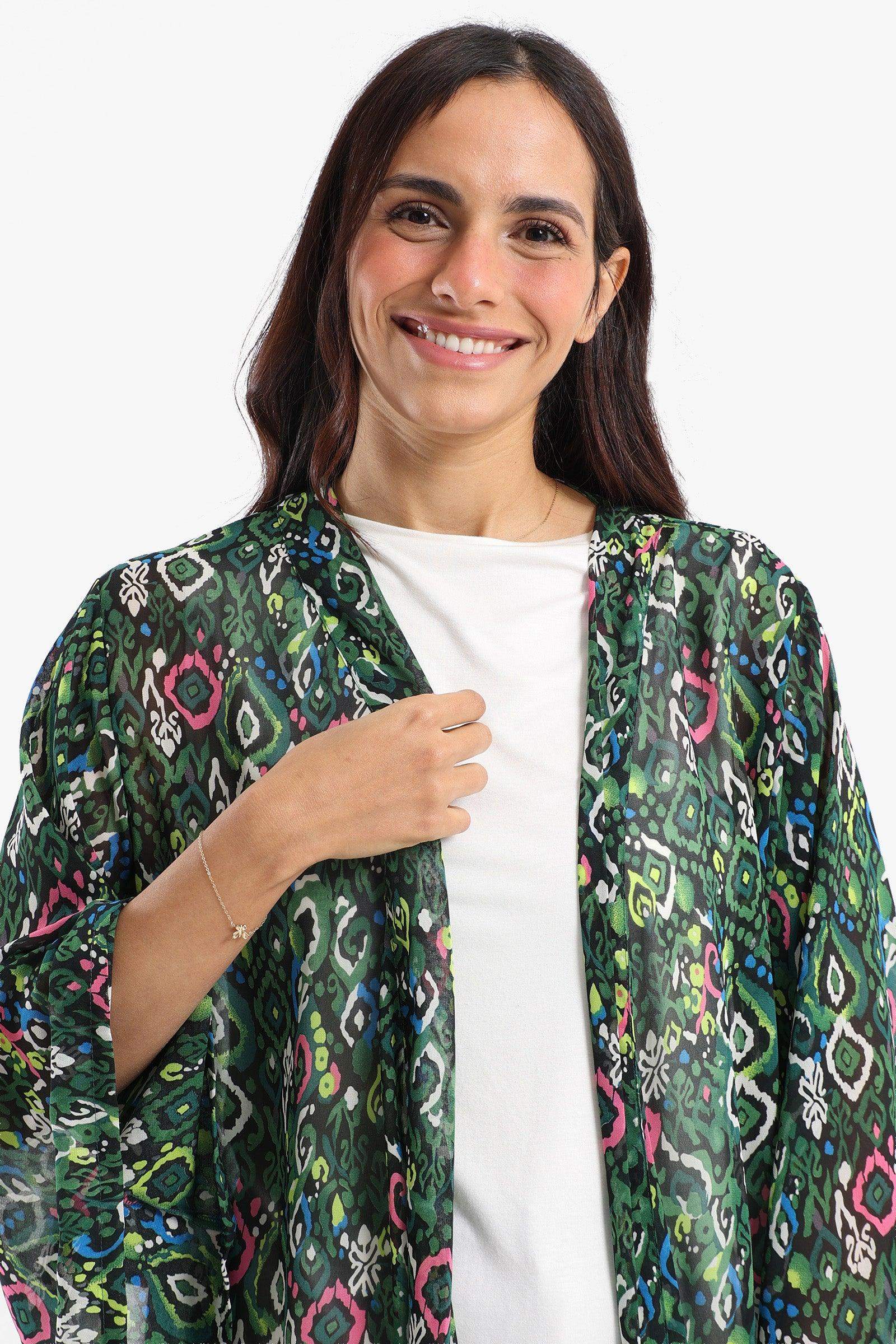 Printed Chiffon Kimono - Carina - ÙƒØ§Ø±ÙŠÙ†Ø§