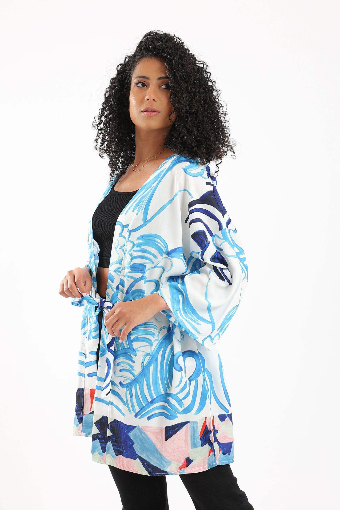 Printed Colorful Kimono - Carina - ÙƒØ§Ø±ÙŠÙ†Ø§