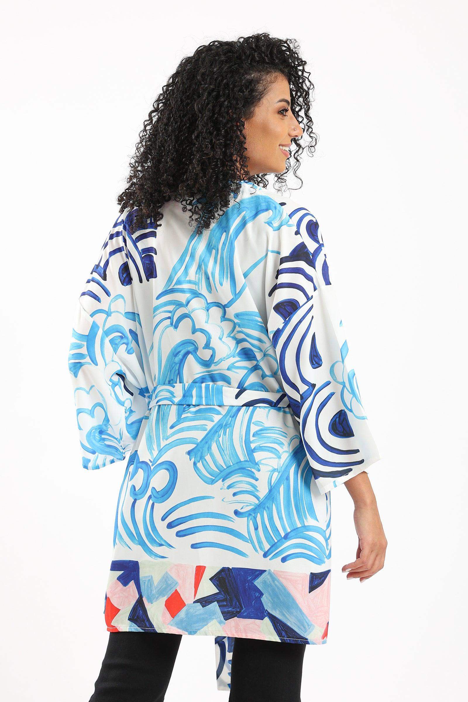 Printed Colorful Kimono - Carina - ÙƒØ§Ø±ÙŠÙ†Ø§