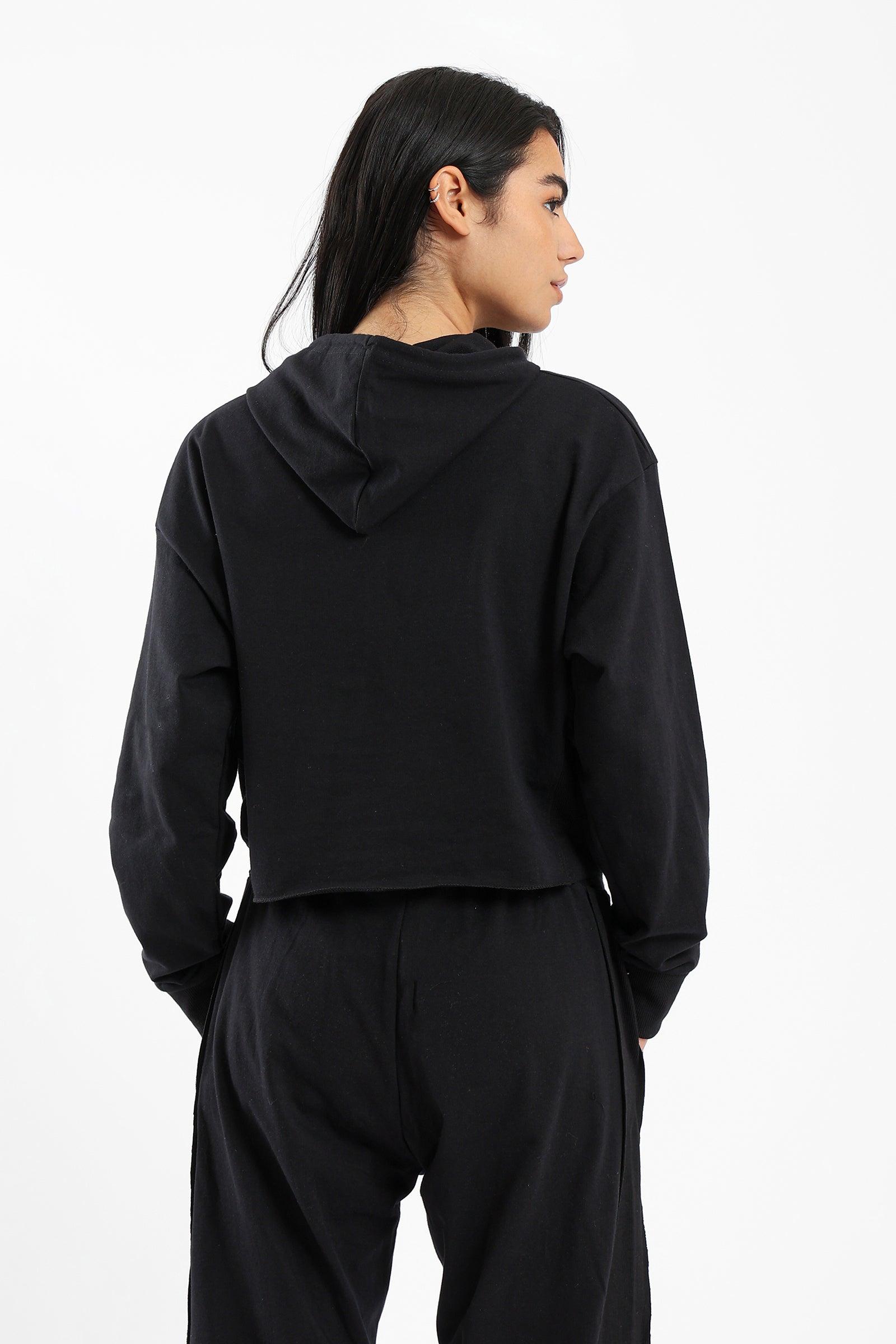 Printed Cropped Sweatshirt - Clue Wear