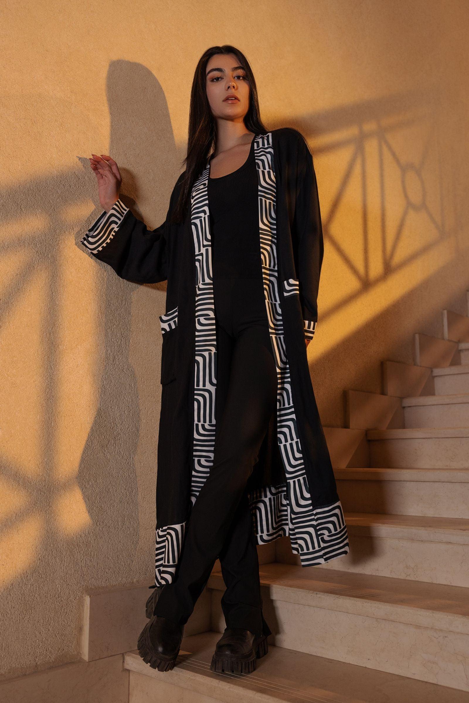 Printed Kimono with Pockets - Clue Wear