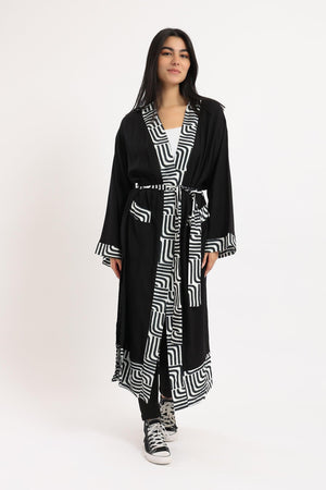 Printed Kimono with Pockets - Clue Wear