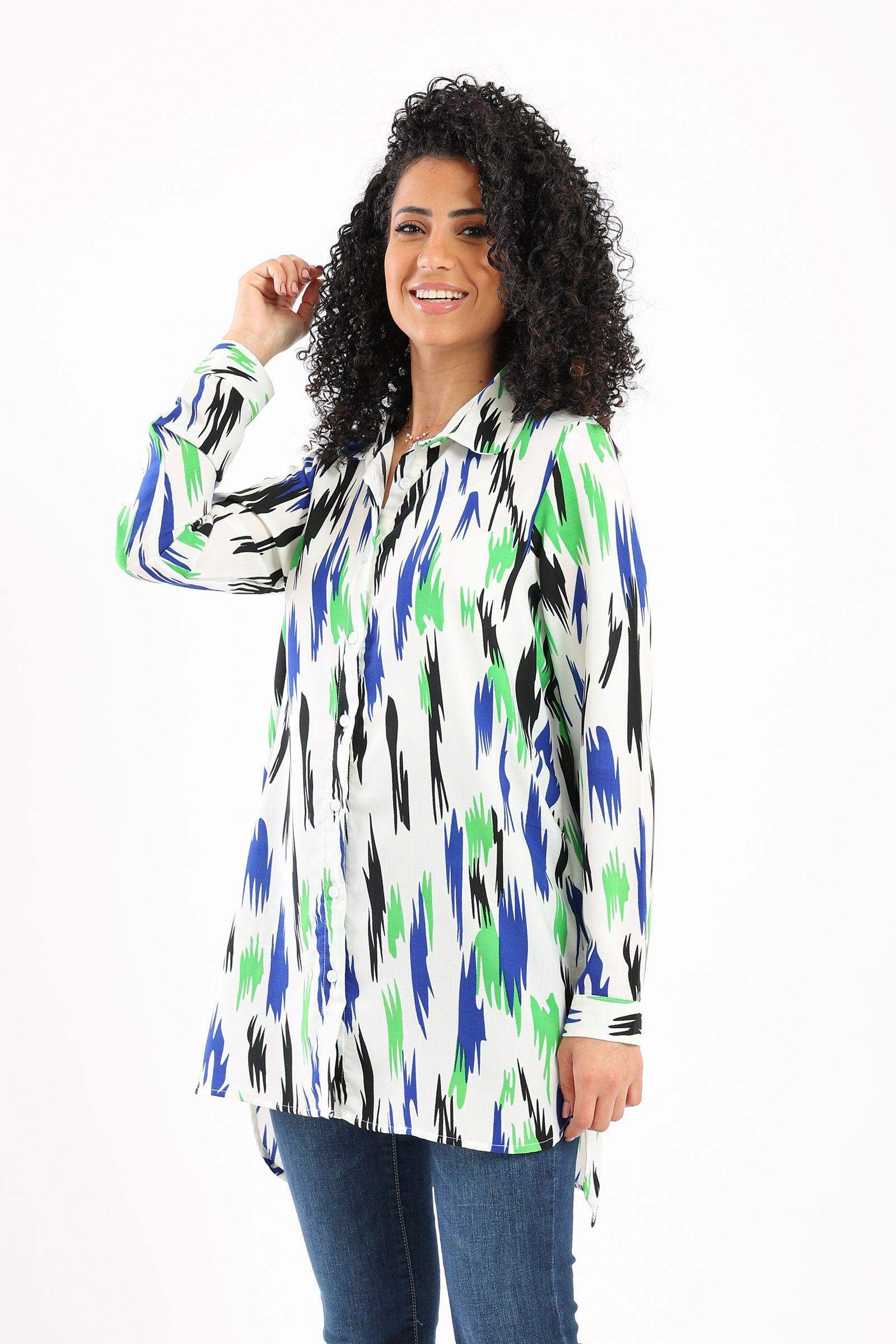 Printed Long Shirt - Carina - ÙƒØ§Ø±ÙŠÙ†Ø§