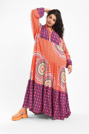Printed Maxi Dress - Clue Wear