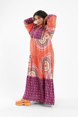 Printed Maxi Dress - Clue Wear