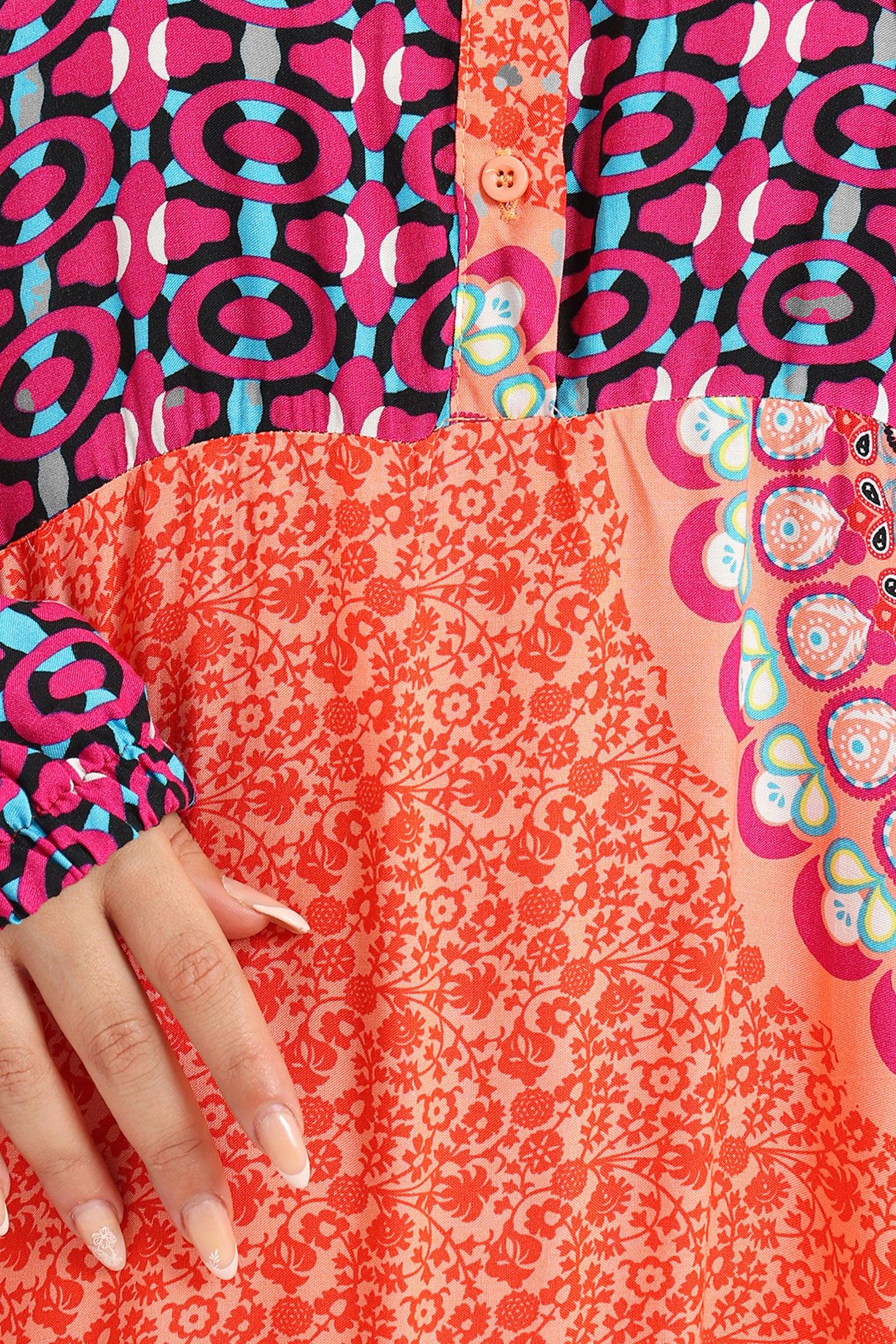 Printed Maxi Dress - Clue Wear