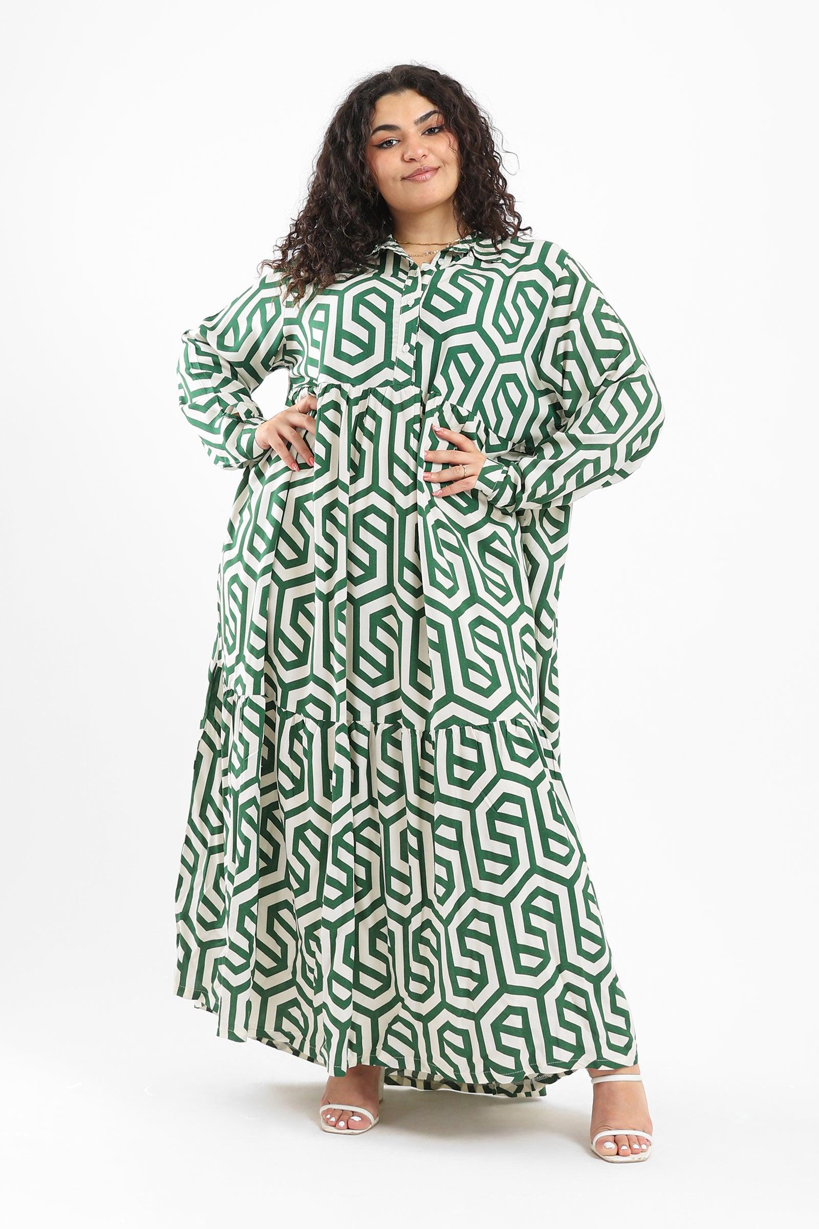 Printed Maxi Tiered Dress - Clue Wear