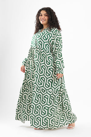 Printed Maxi Tiered Dress - Clue Wear