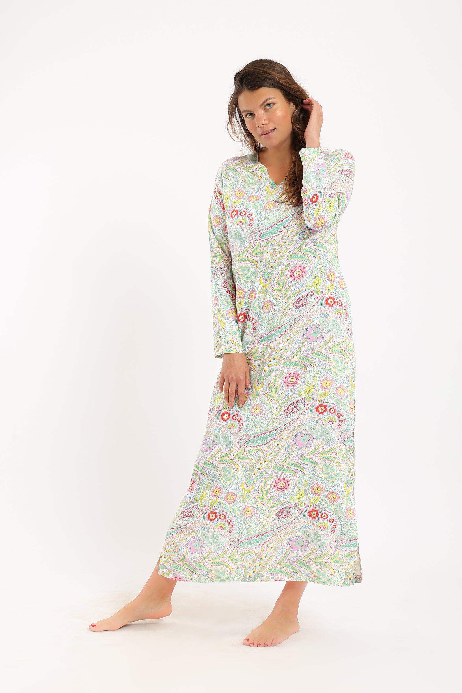 Printed Multicolor Nightgown - Carina - ÙƒØ§Ø±ÙŠÙ†Ø§