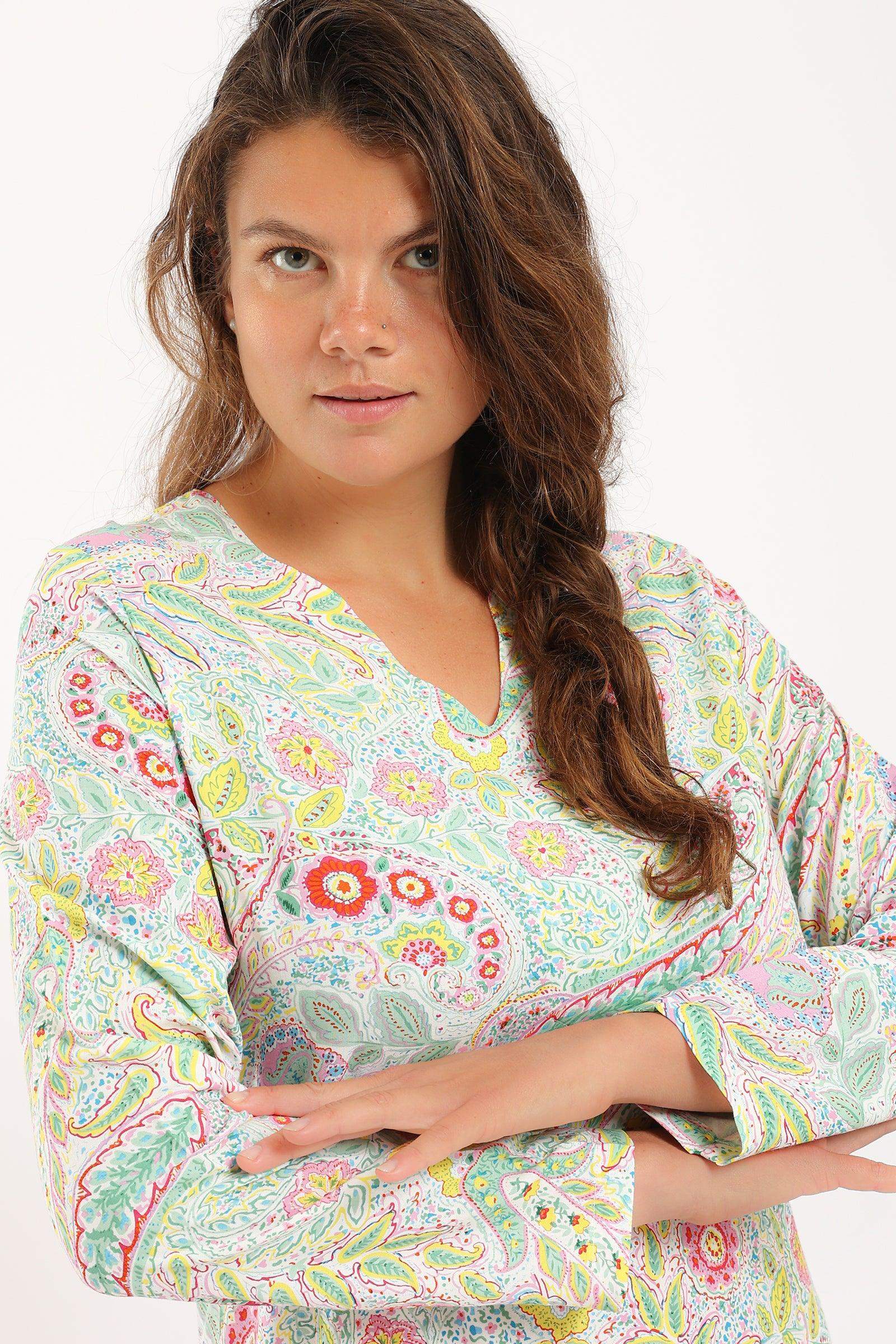 Printed Multicolor Nightgown - Carina - ÙƒØ§Ø±ÙŠÙ†Ø§