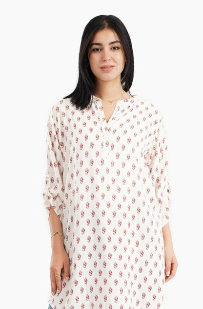 Printed Nightgown with Round Hem - Carina - ÙƒØ§Ø±ÙŠÙ†Ø§