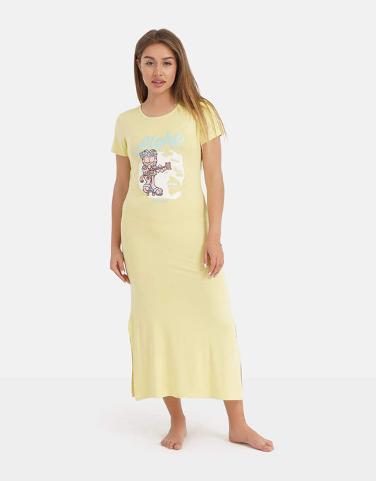 Printed Nightgown with Slits - Carina - ÙƒØ§Ø±ÙŠÙ†Ø§