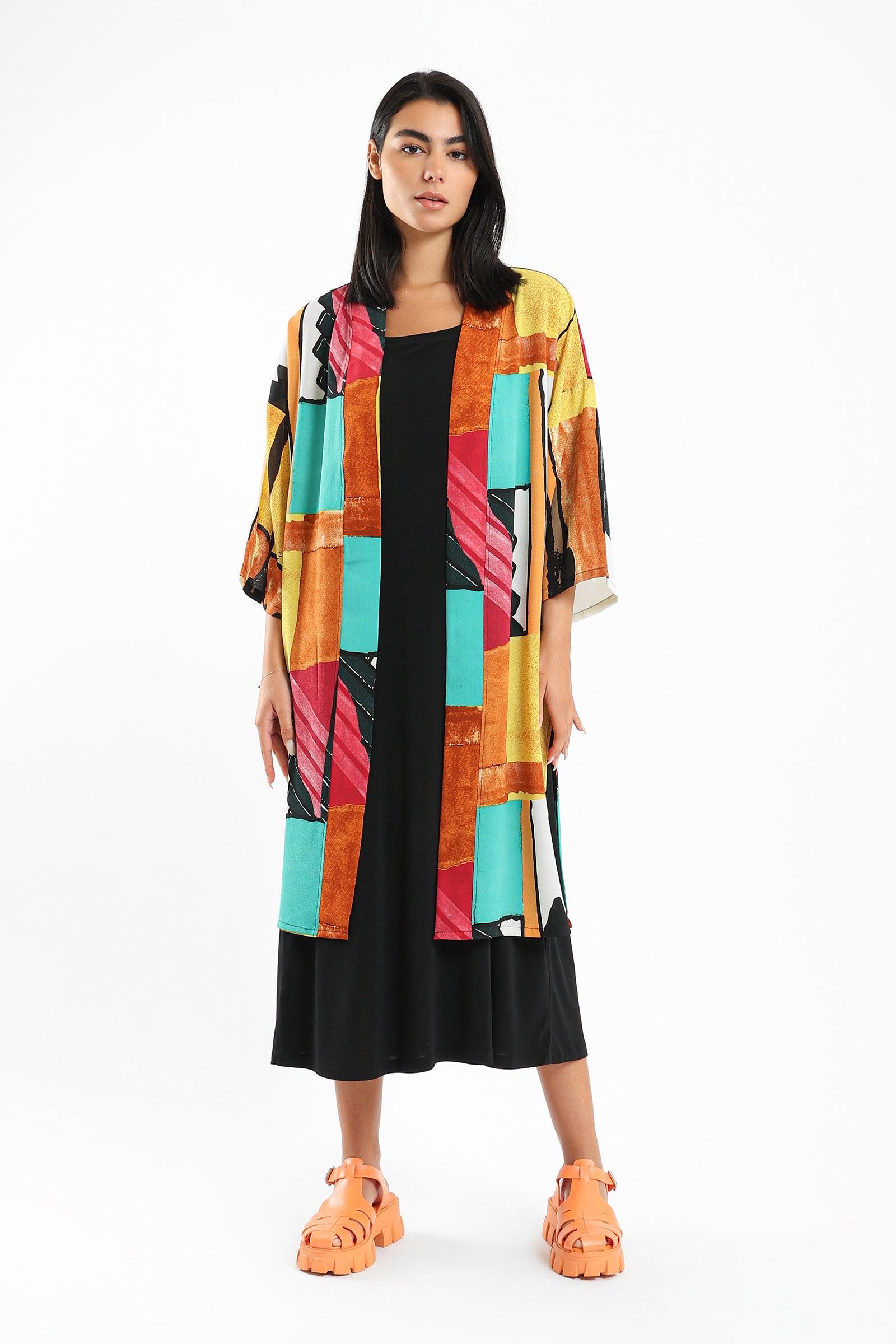 Printed Open Kimono - Clue Wear