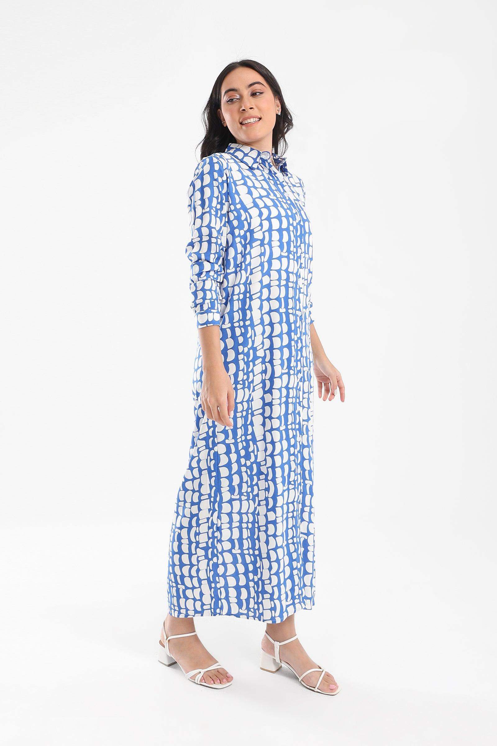 Printed Pattern Shirt Dress - Carina - ÙƒØ§Ø±ÙŠÙ†Ø§