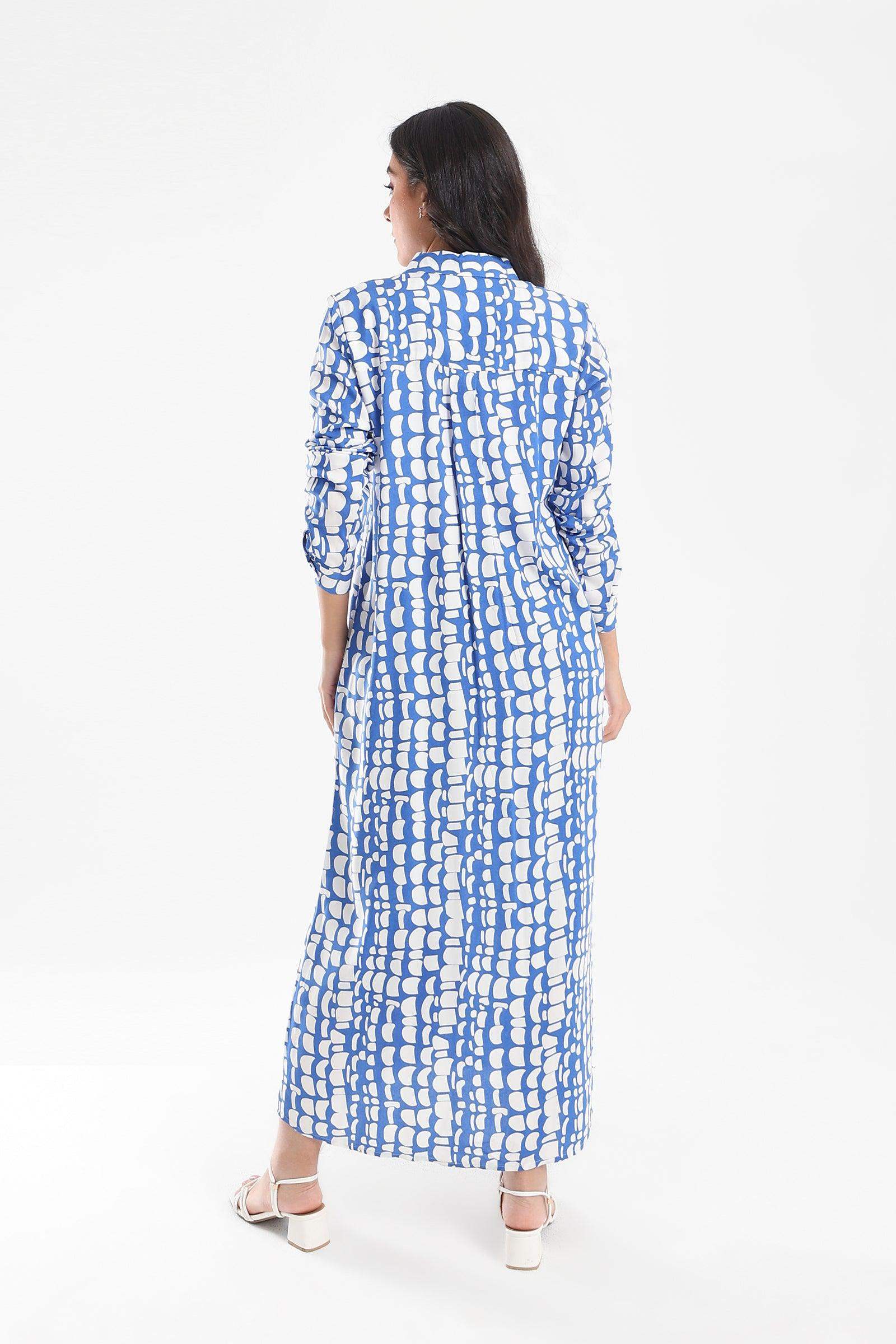 Printed Pattern Shirt Dress - Carina - ÙƒØ§Ø±ÙŠÙ†Ø§
