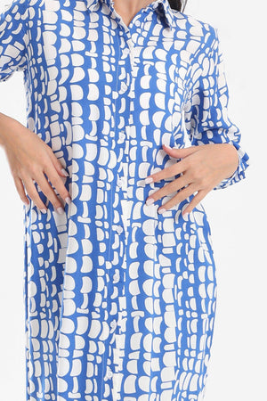 Printed Pattern Shirt Dress - Carina - ÙƒØ§Ø±ÙŠÙ†Ø§