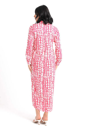 Printed Pattern Shirt Dress - Carina - ÙƒØ§Ø±ÙŠÙ†Ø§
