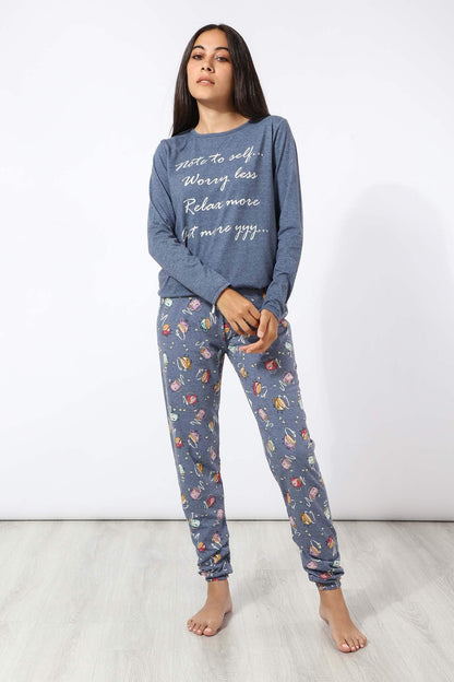 Printed Pyjama Set with Long Sleeves - Carina - ÙƒØ§Ø±ÙŠÙ†Ø§