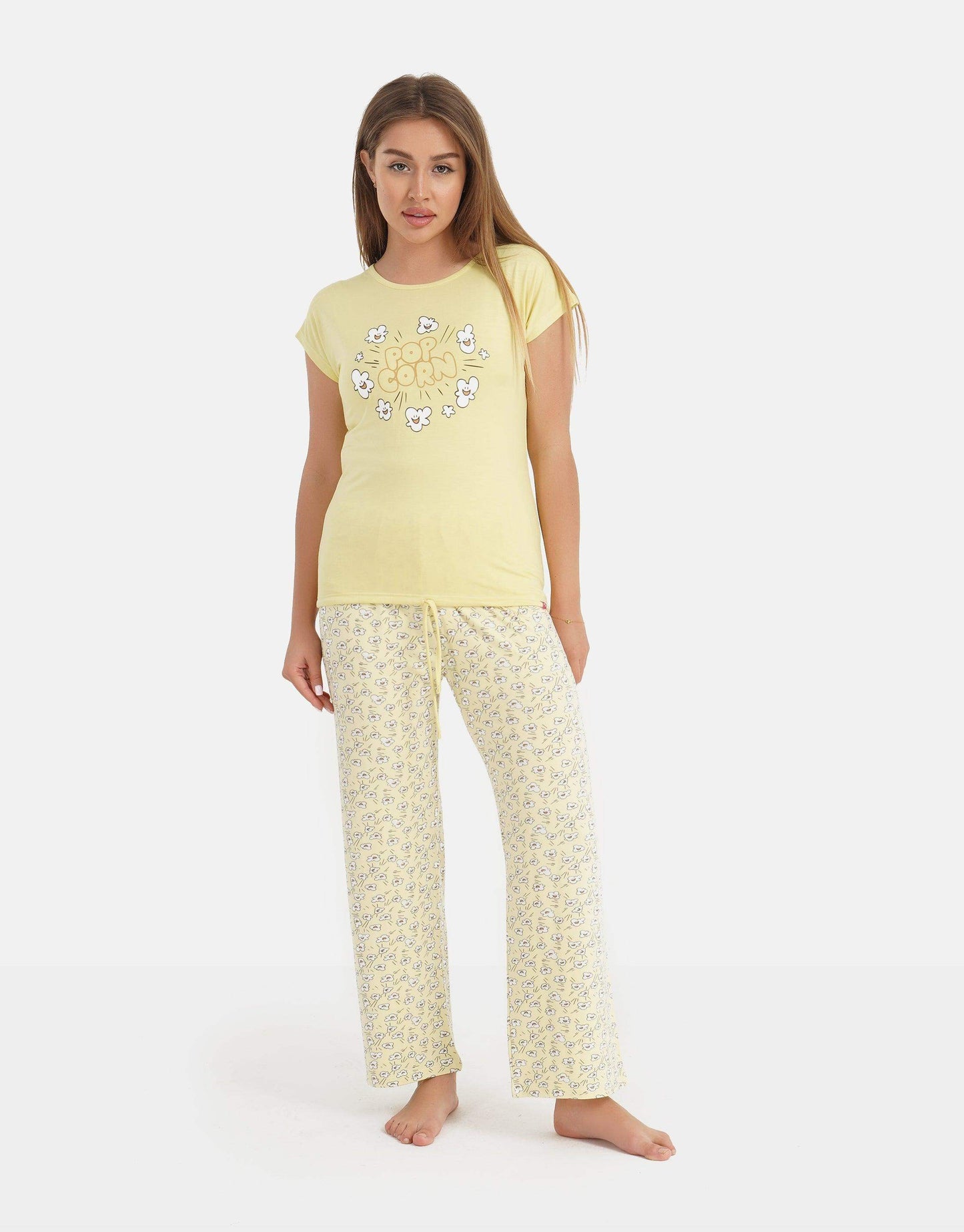 Printed Short Sleeve Pyjama Set - Carina - ÙƒØ§Ø±ÙŠÙ†Ø§