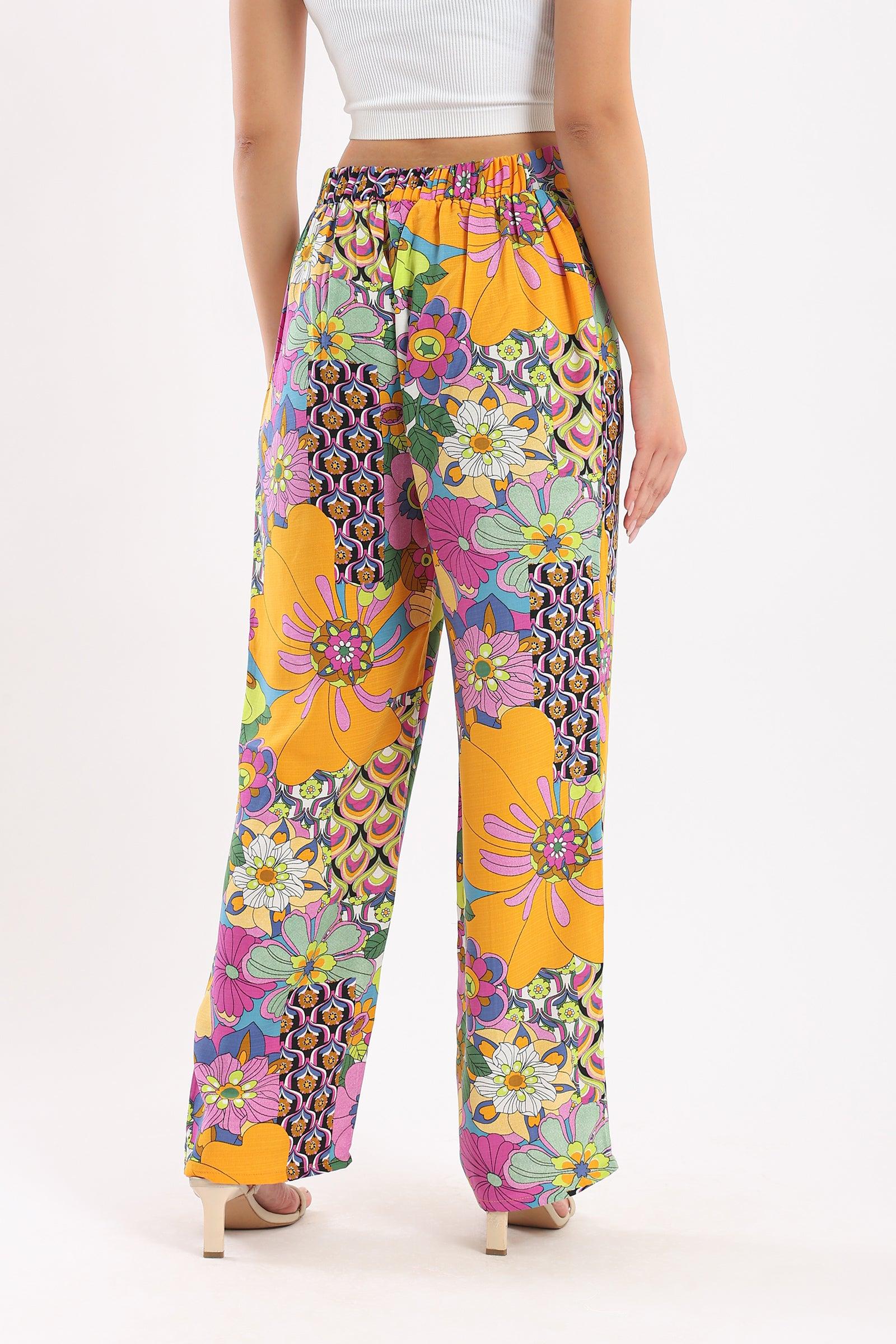 Printed Straight Cut Pants - Clue-wear
